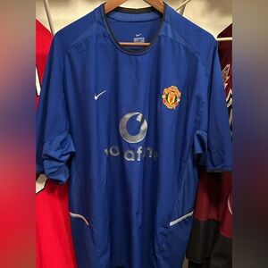 Nike Blue Manchester United Away Jersey 2002-03 XXL Vintage